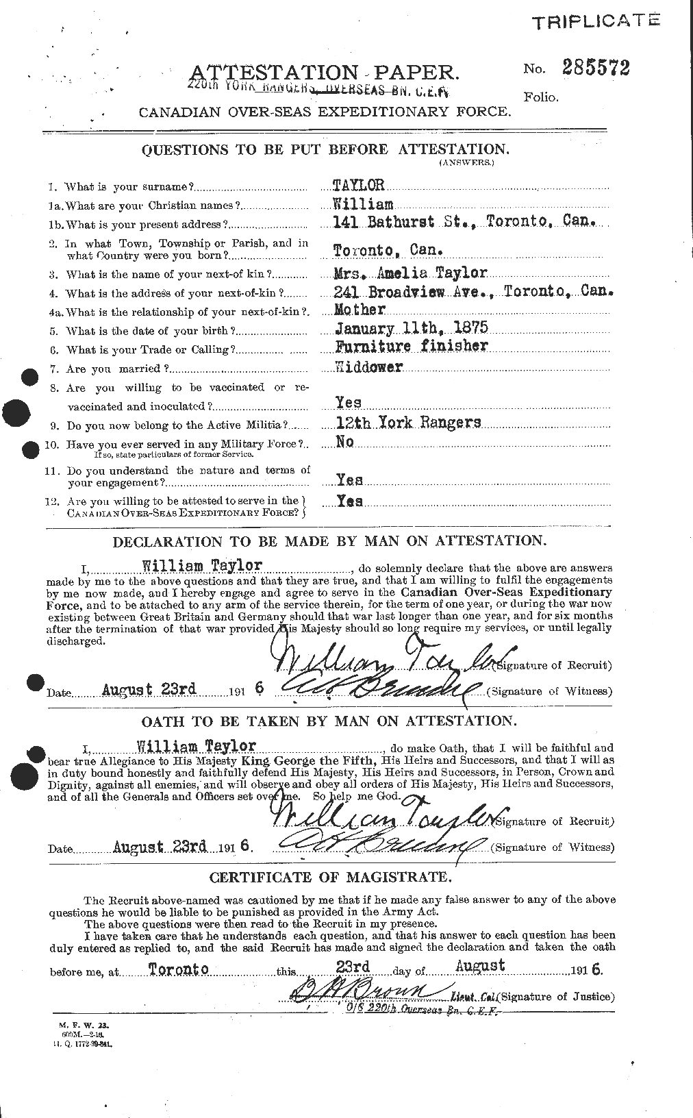 Personnel Records of the First World War - CEF 628123a