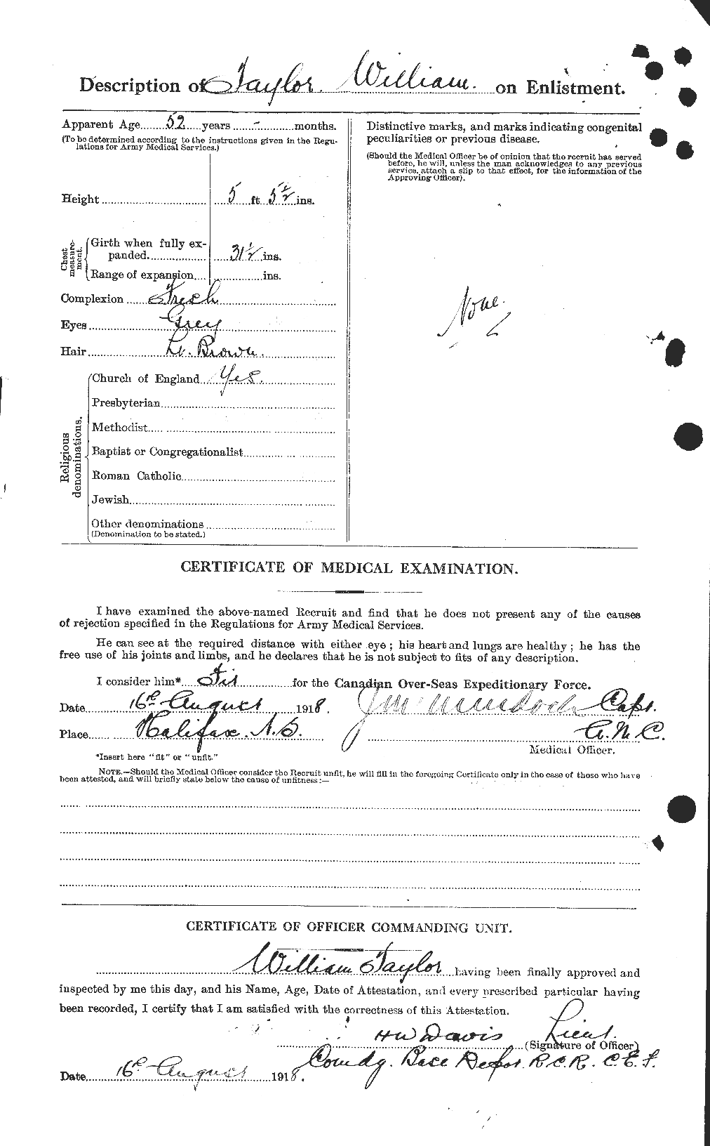 Dossiers du Personnel de la Première Guerre mondiale - CEC 628125b