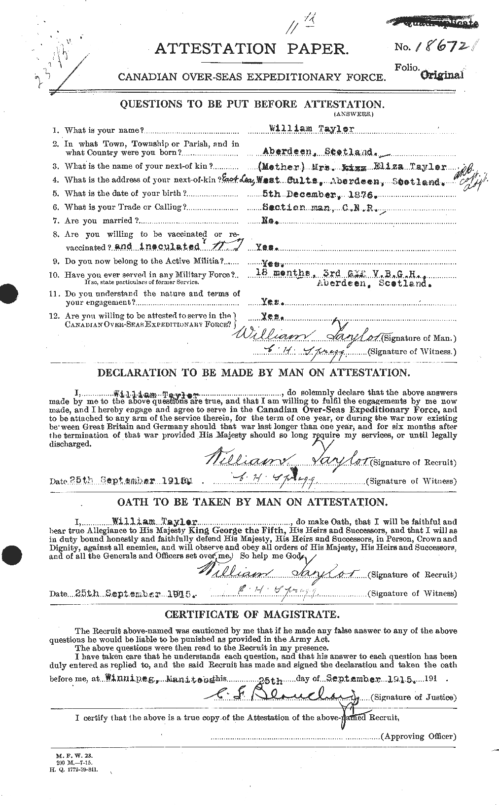 Personnel Records of the First World War - CEF 628133a