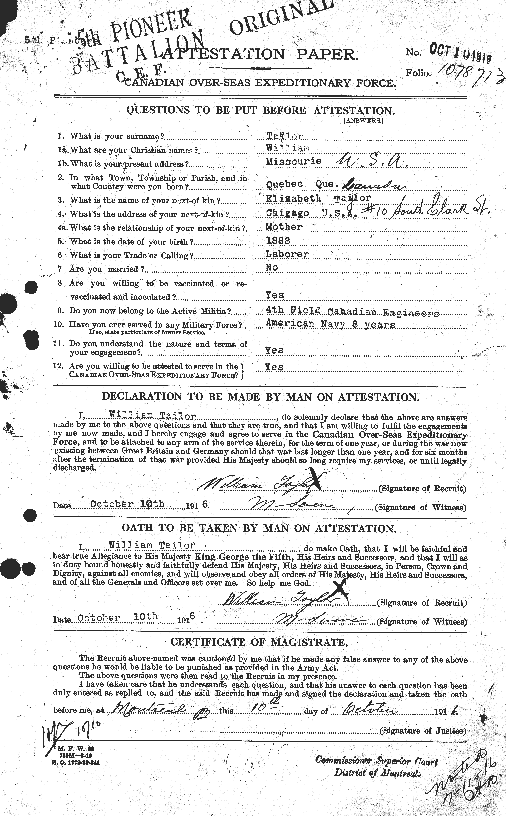 Personnel Records of the First World War - CEF 628137a