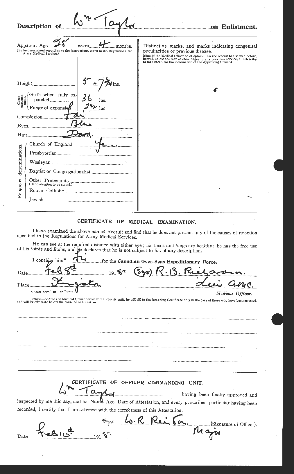 Dossiers du Personnel de la Première Guerre mondiale - CEC 628153b