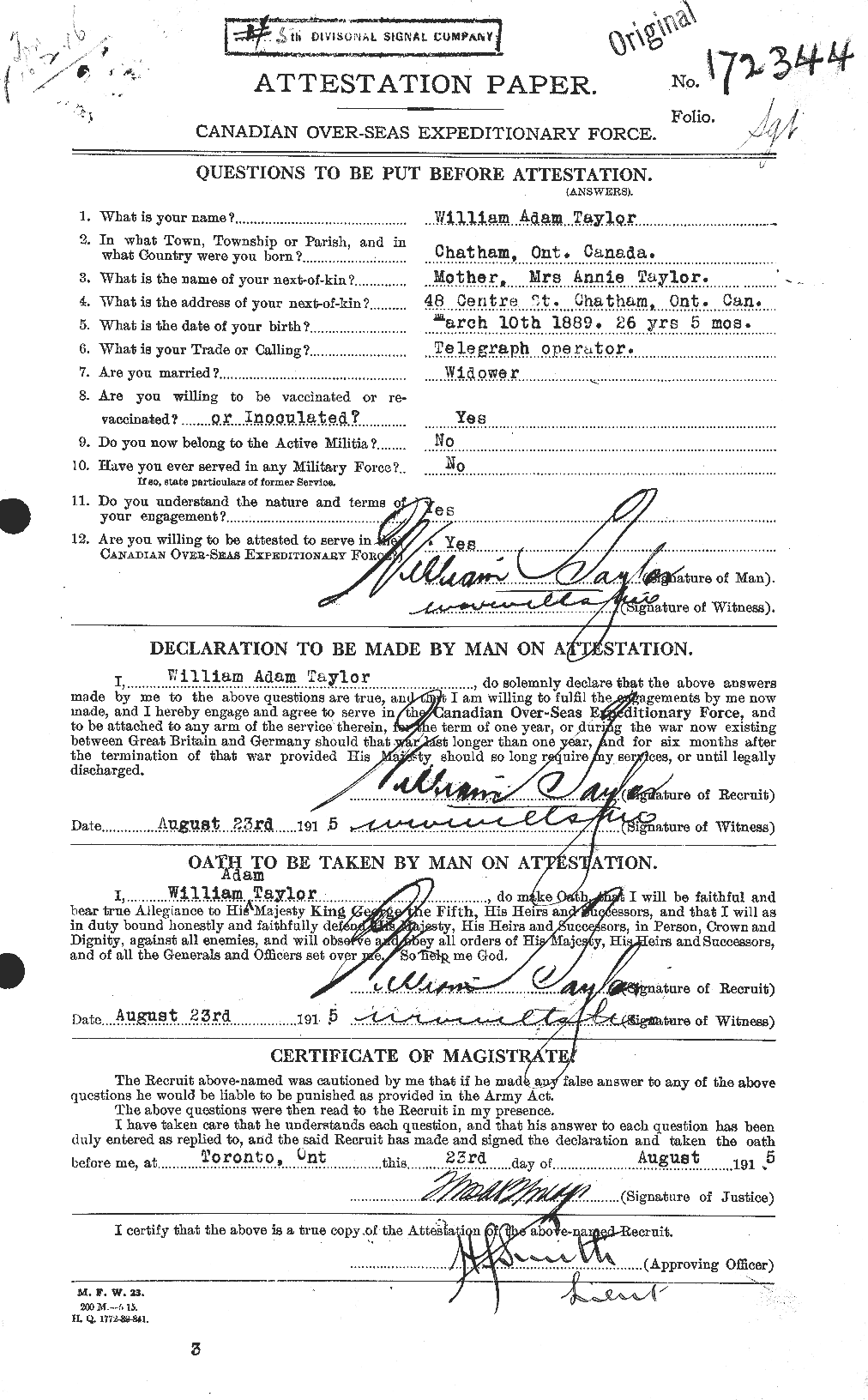 Personnel Records of the First World War - CEF 628195a