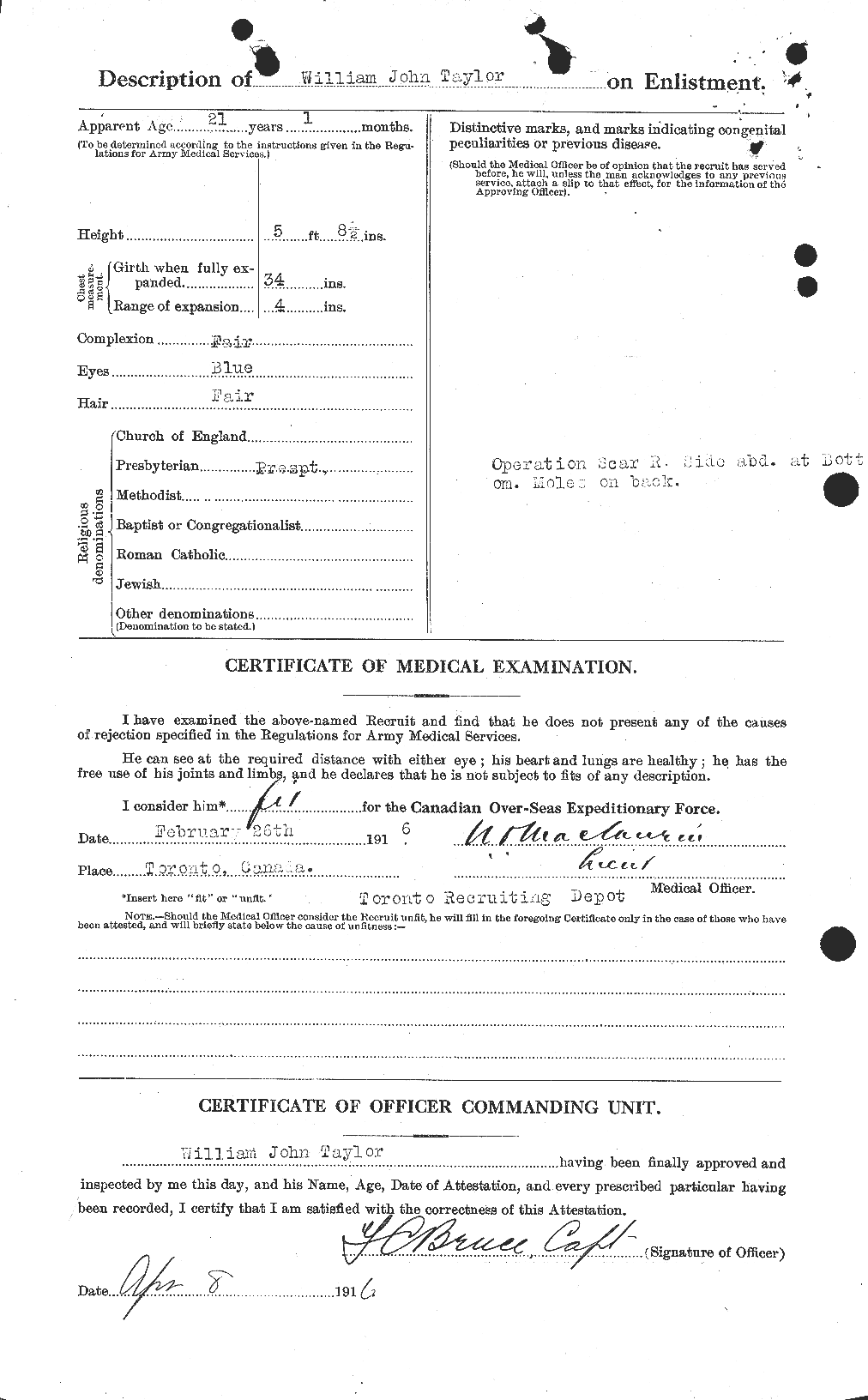 Dossiers du Personnel de la Première Guerre mondiale - CEC 628303b