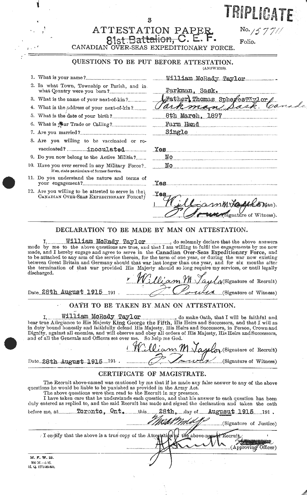 Personnel Records of the First World War - CEF 628328a