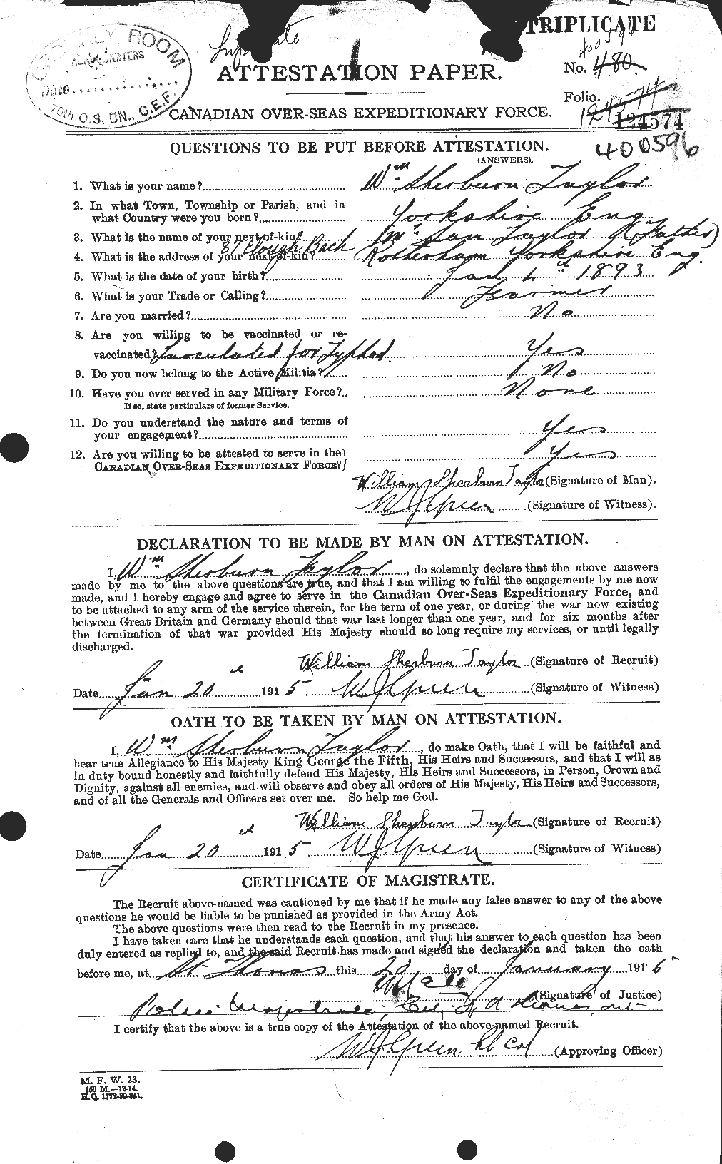 Personnel Records of the First World War - CEF 628347a