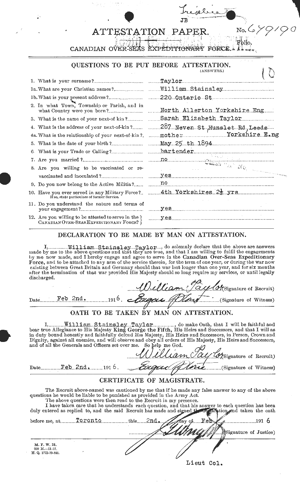 Personnel Records of the First World War - CEF 628349a