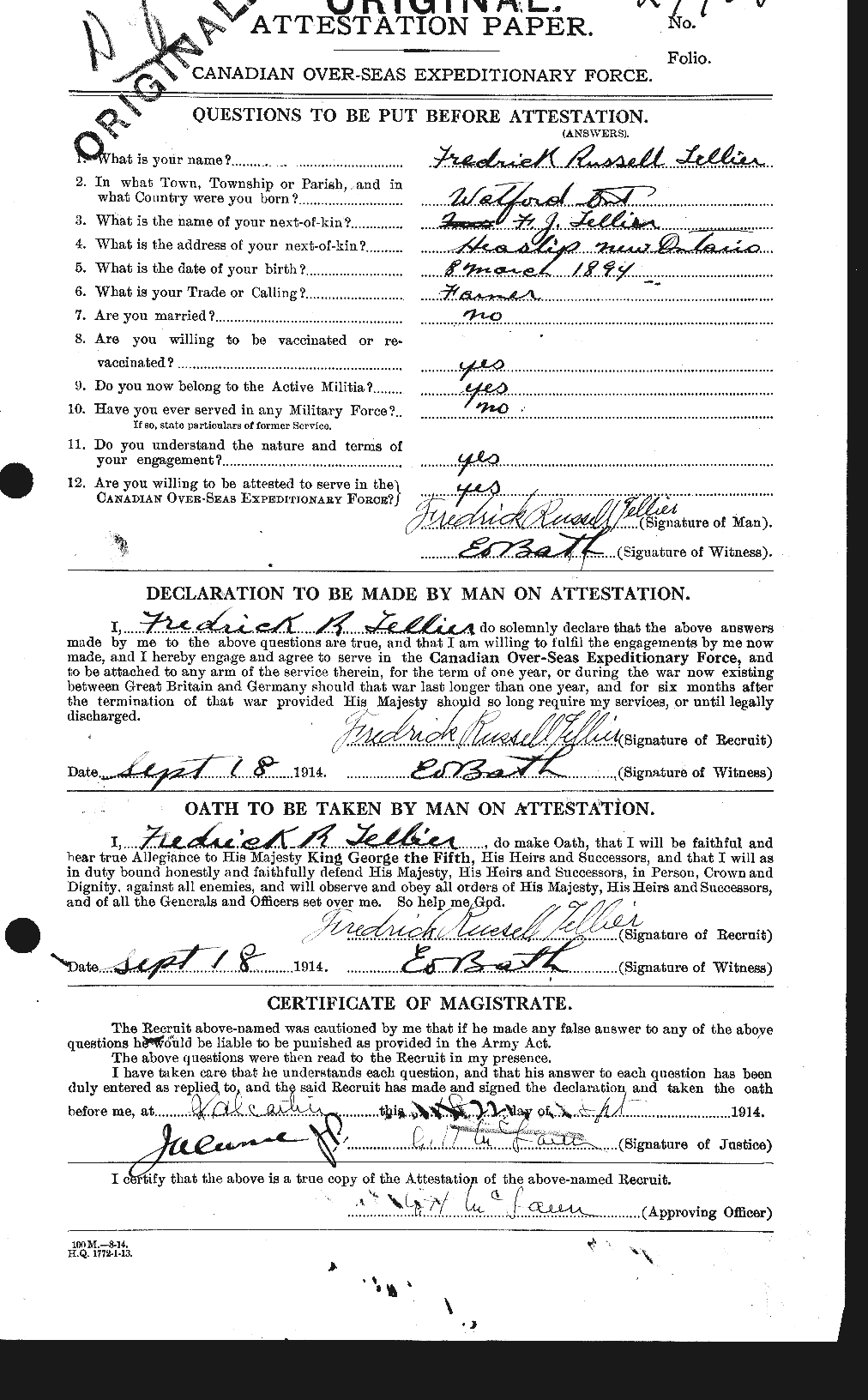 Personnel Records of the First World War - CEF 628976a