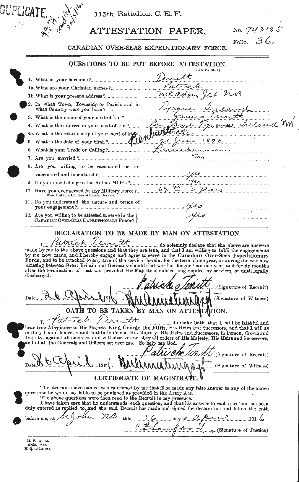 Personnel Records of the First World War - CEF 629228a