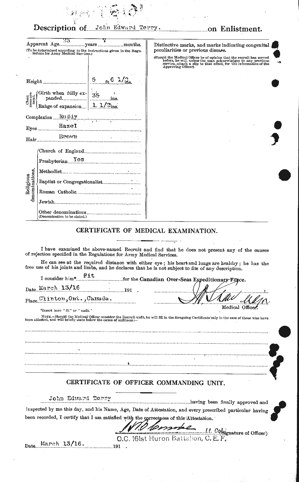 Personnel Records of the First World War - CEF 629295b