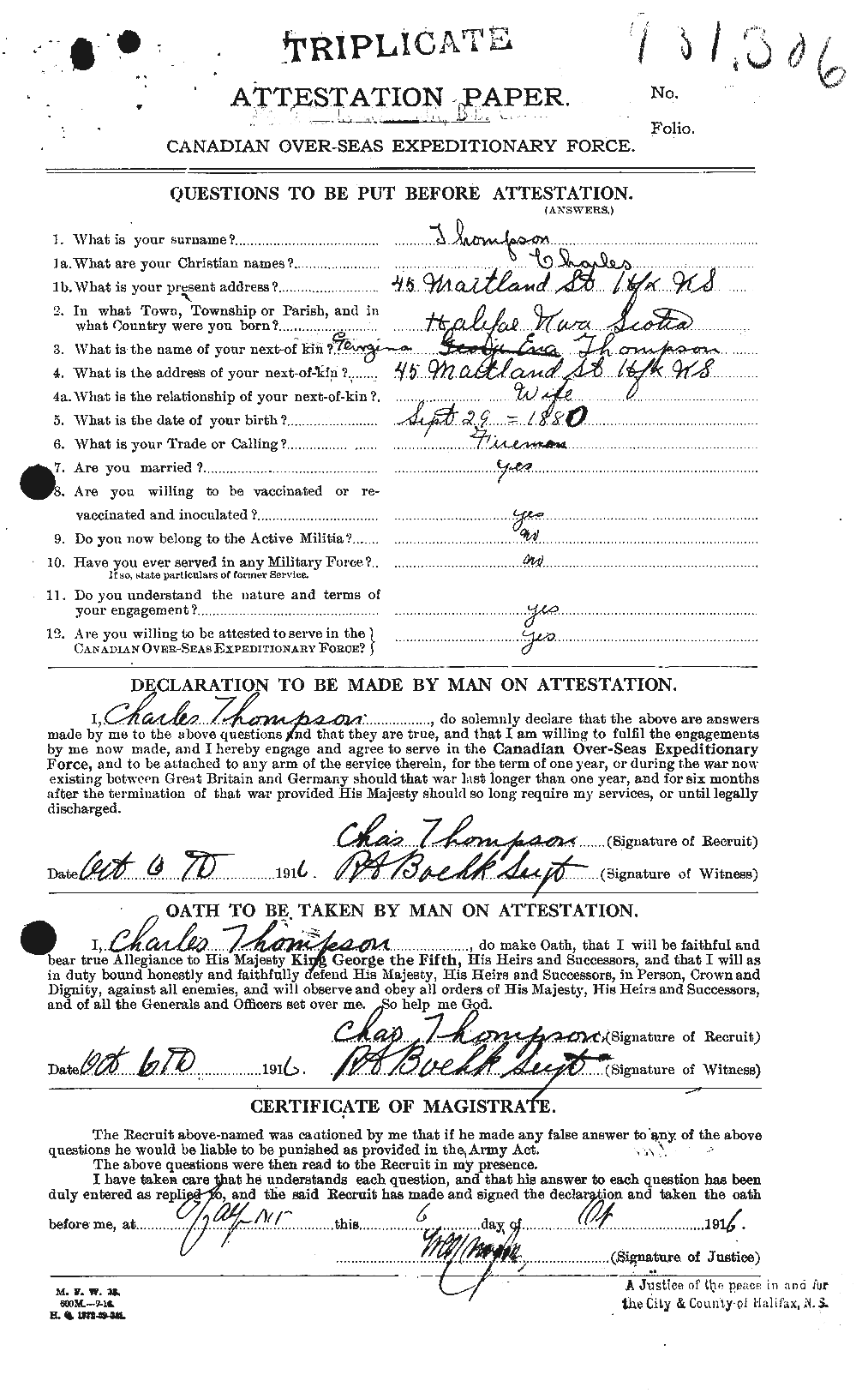 Personnel Records of the First World War - CEF 630353a