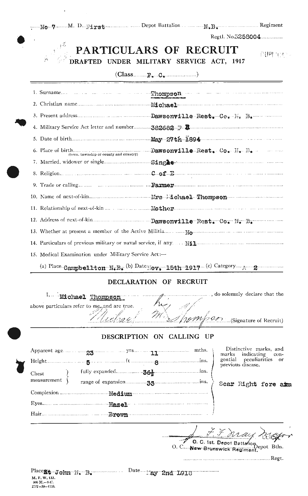 Personnel Records of the First World War - CEF 630732a