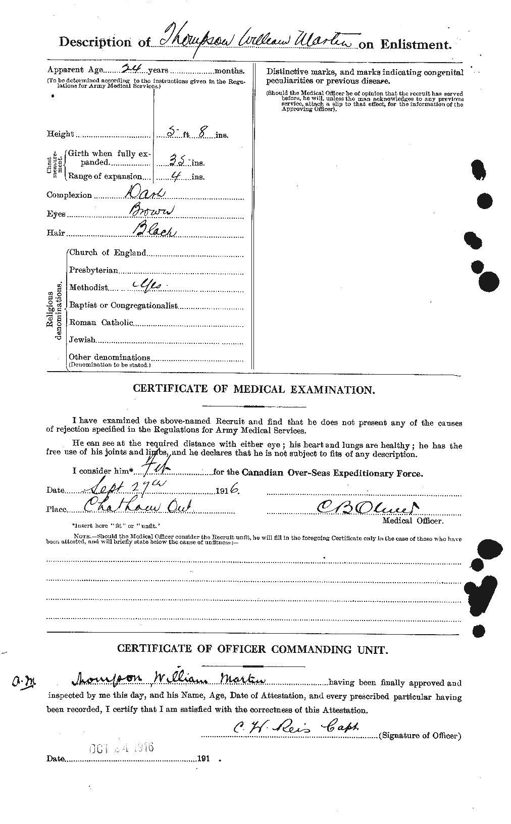 Dossiers du Personnel de la Première Guerre mondiale - CEC 631054b