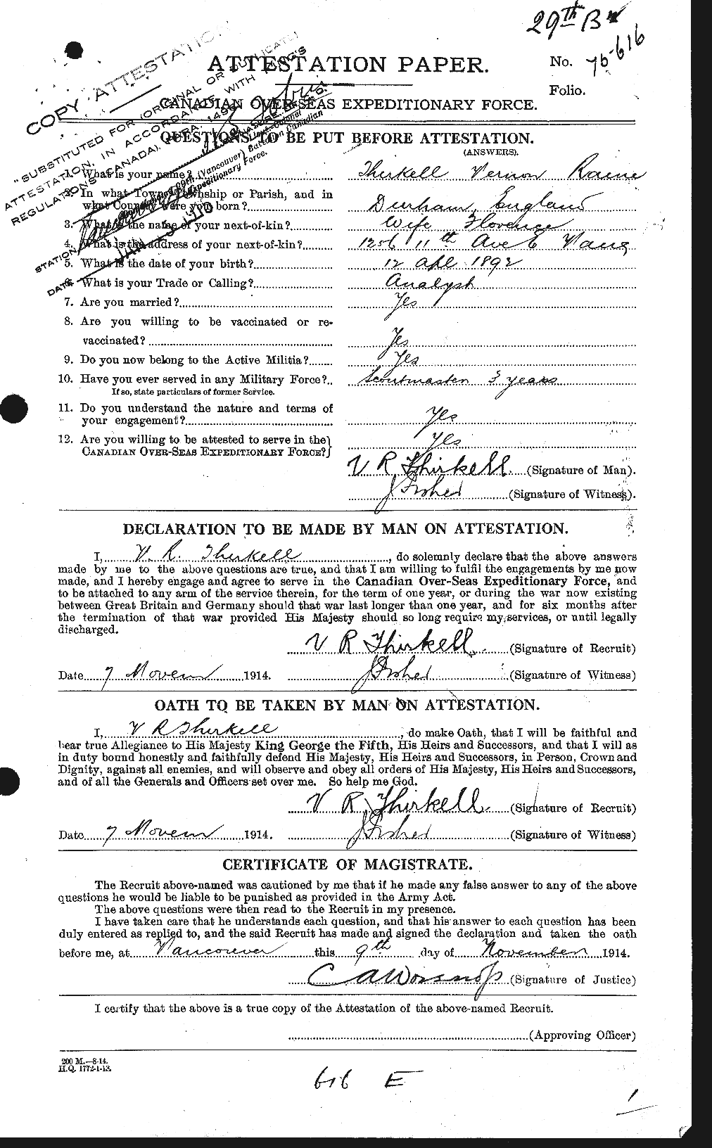 Personnel Records of the First World War - CEF 632056a