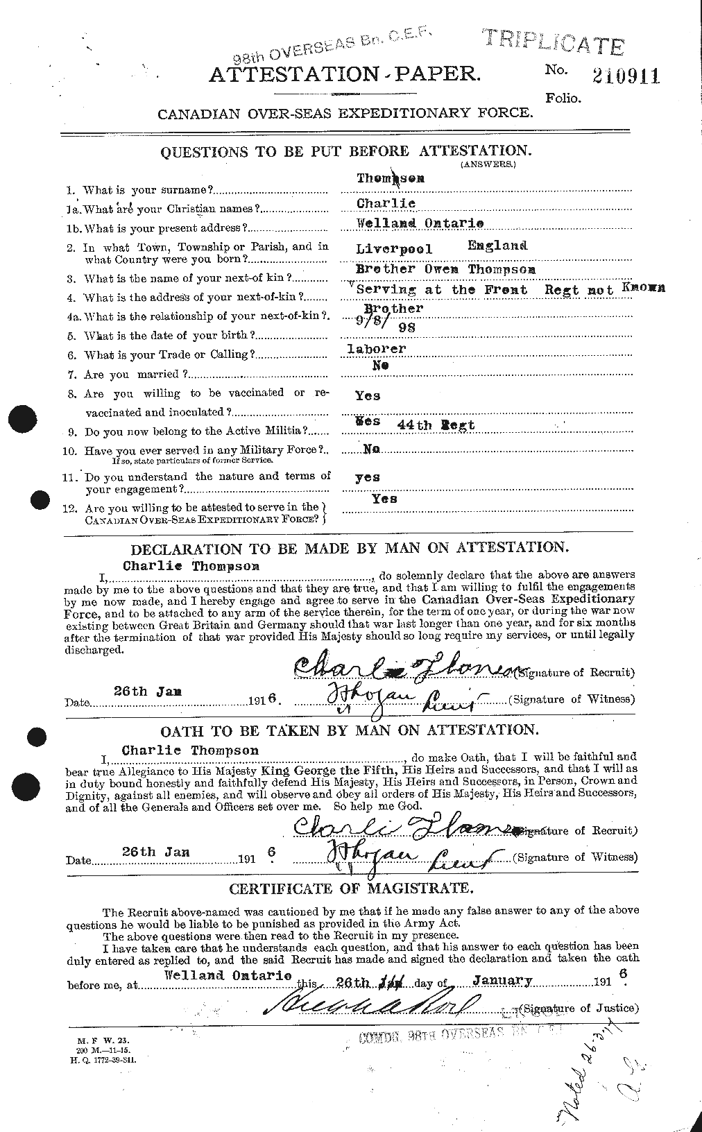 Personnel Records of the First World War - CEF 632310a