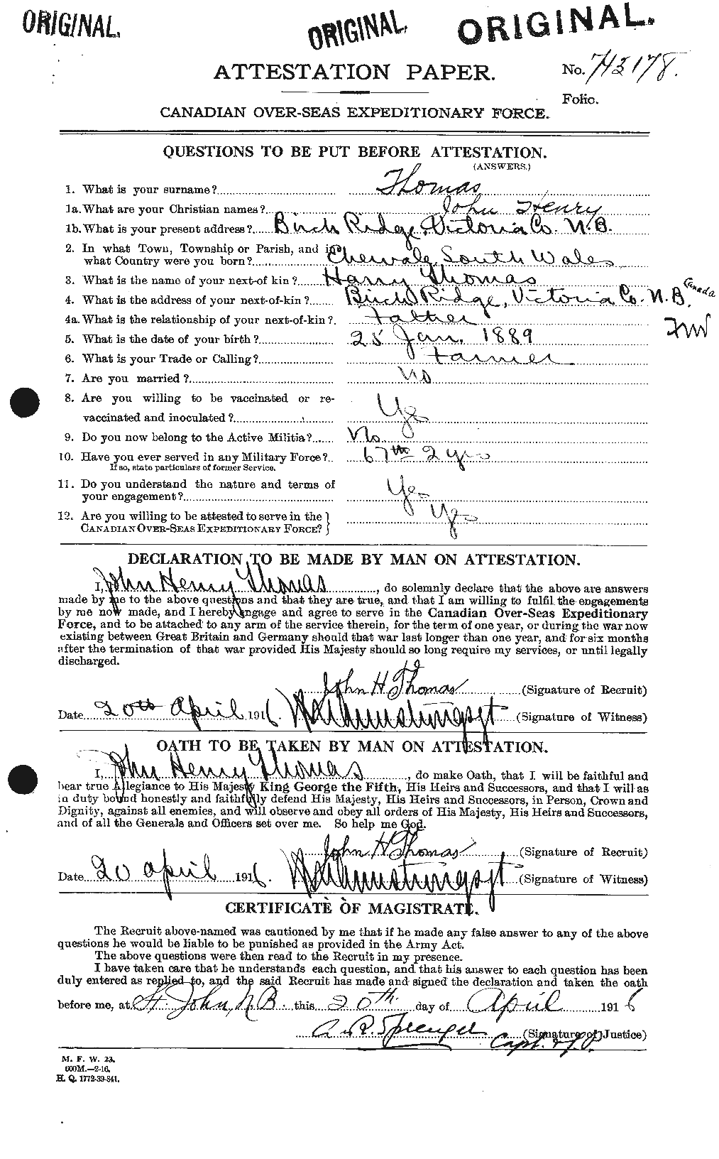 Personnel Records of the First World War - CEF 632448a