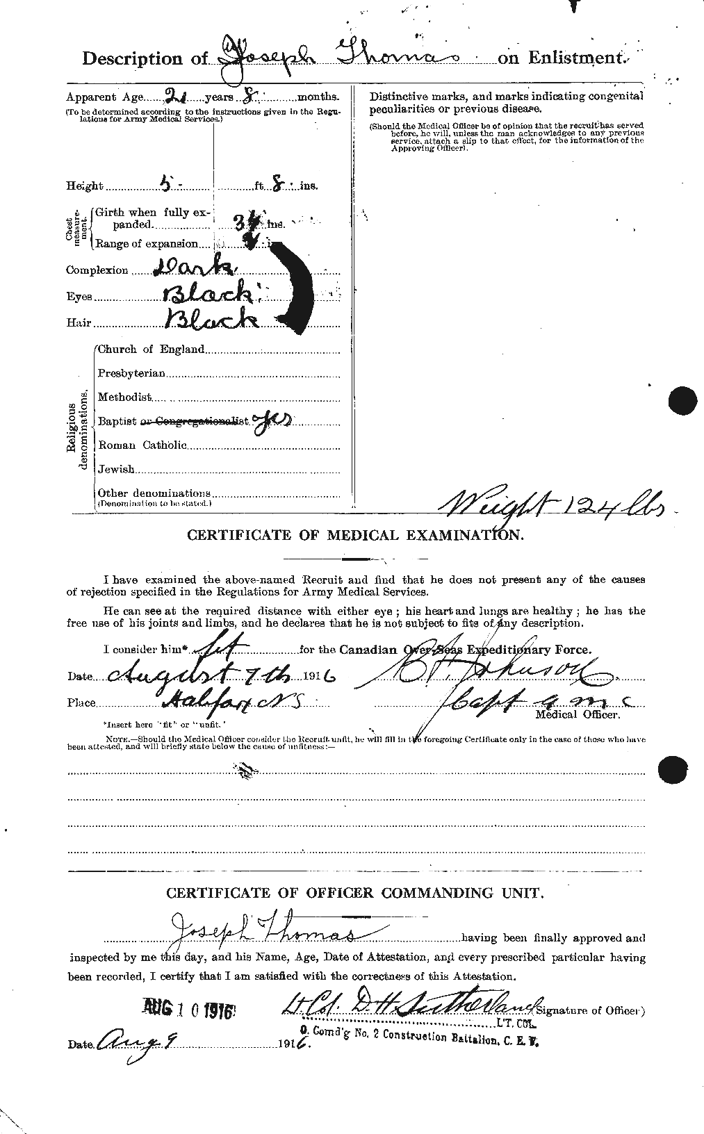 Dossiers du Personnel de la Première Guerre mondiale - CEC 632479b