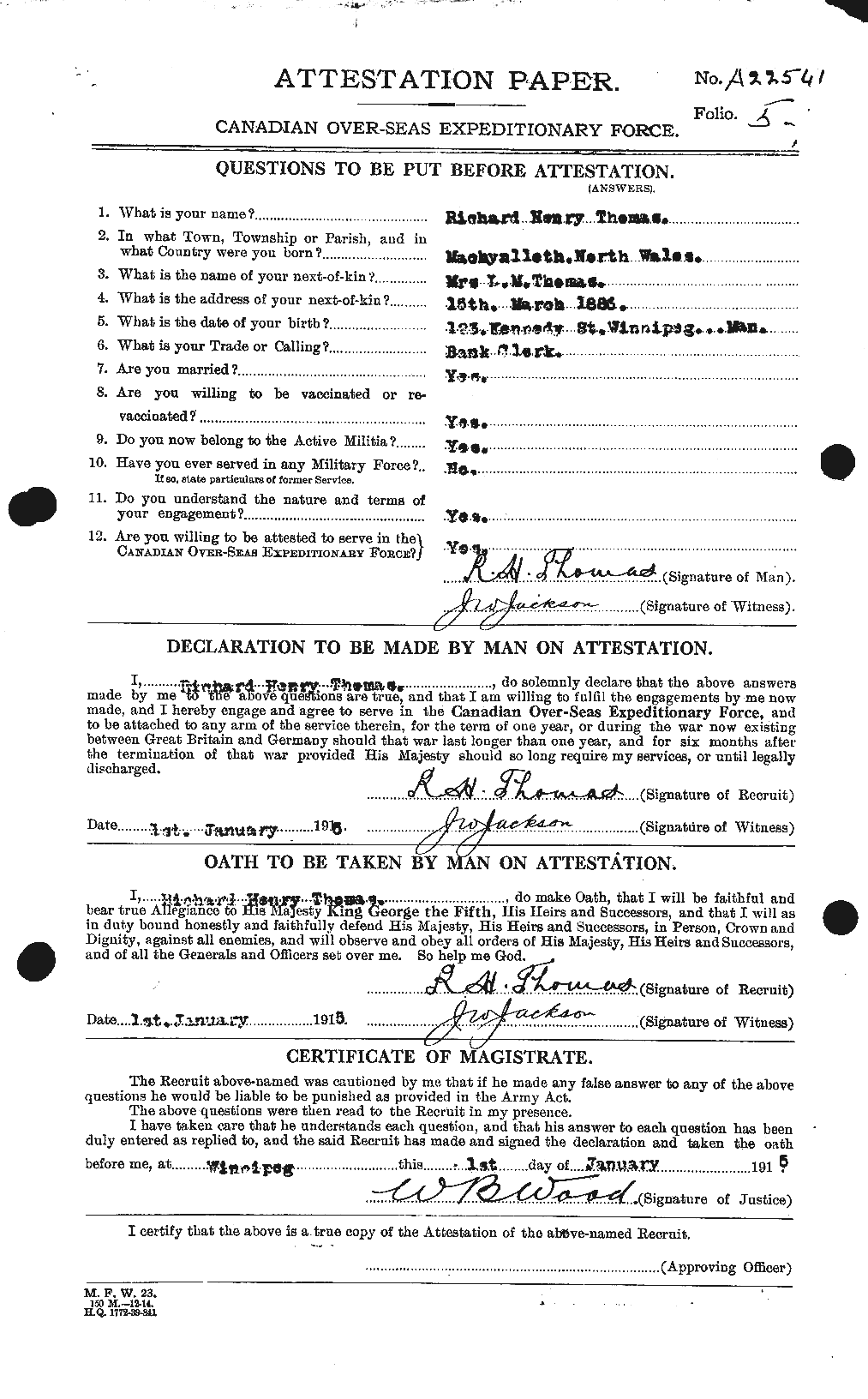 Personnel Records of the First World War - CEF 632633a