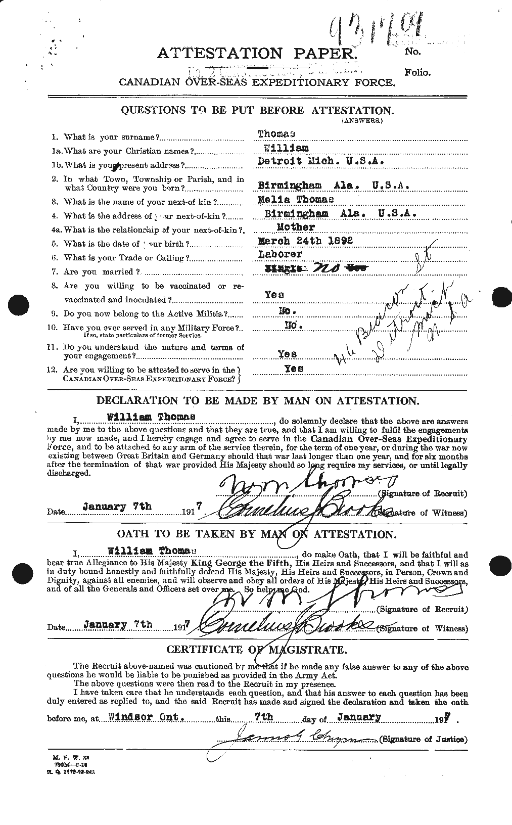 Personnel Records of the First World War - CEF 632773a