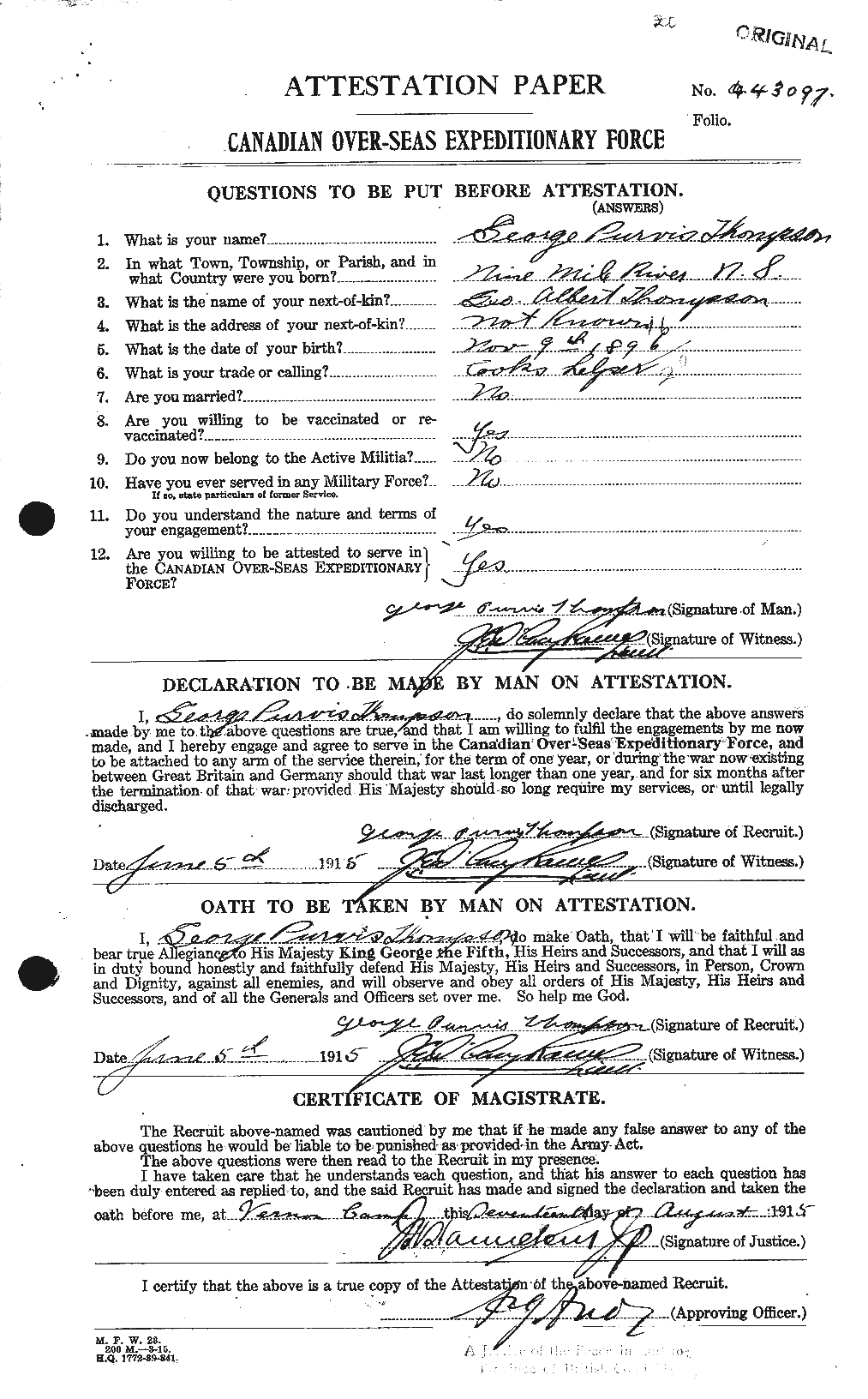 Personnel Records of the First World War - CEF 633122a