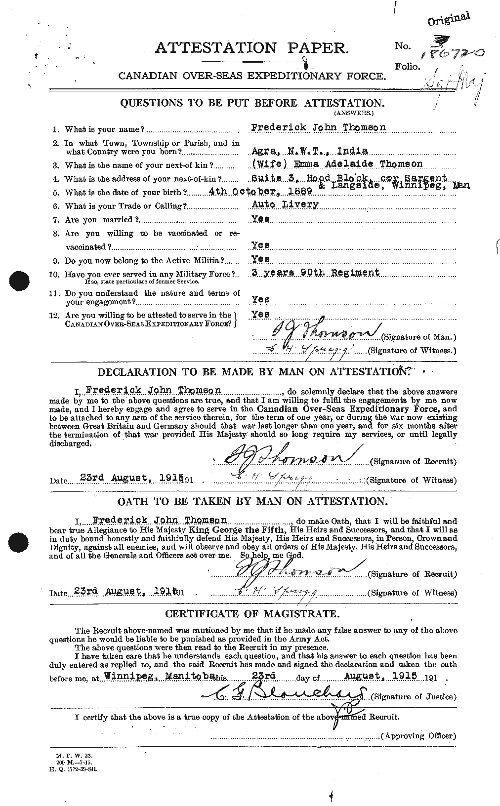 Personnel Records of the First World War - CEF 633681a