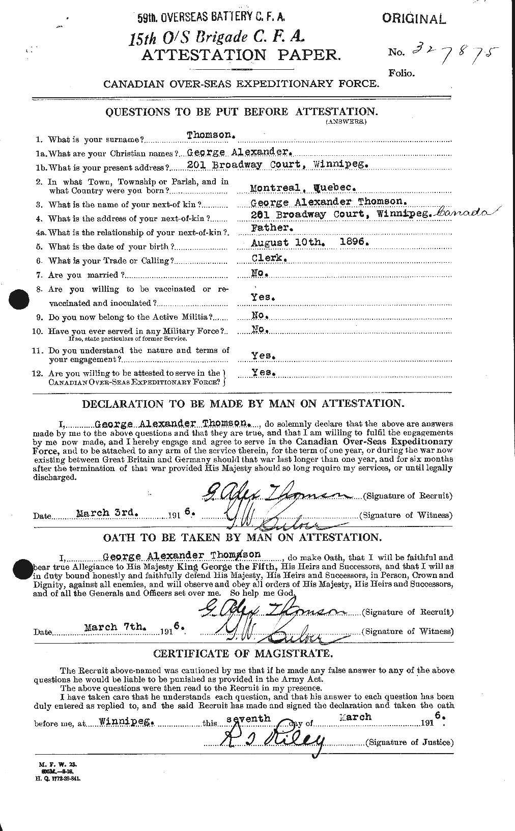 Personnel Records of the First World War - CEF 633704a