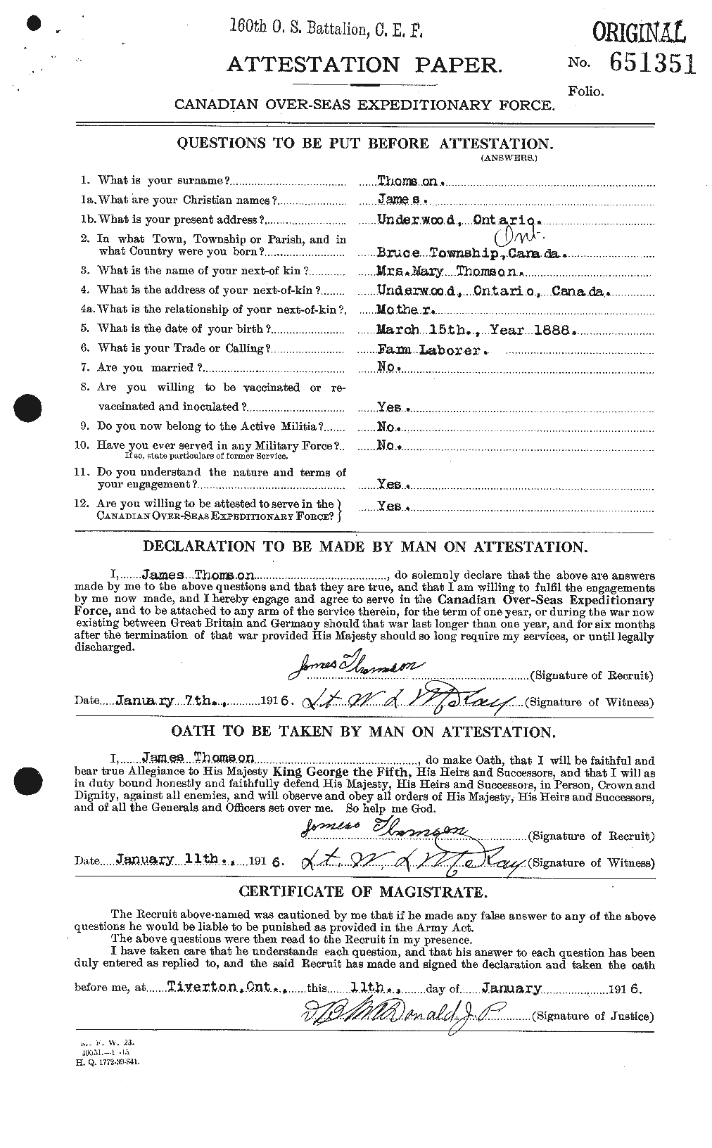 Personnel Records of the First World War - CEF 633799a