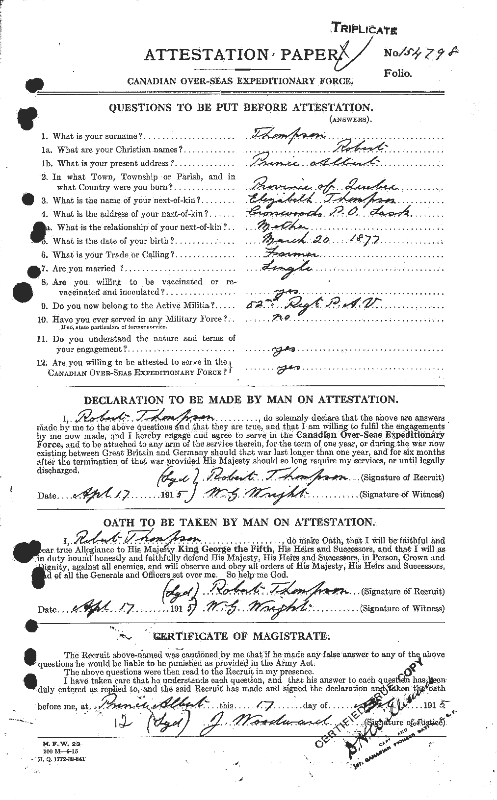 Personnel Records of the First World War - CEF 634267a