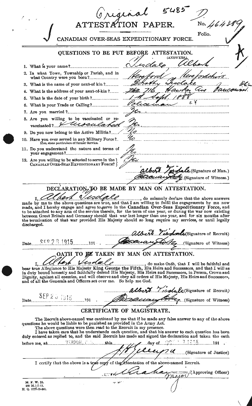 Personnel Records of the First World War - CEF 634834a