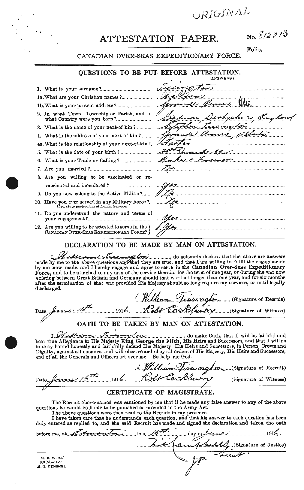 Personnel Records of the First World War - CEF 634866a