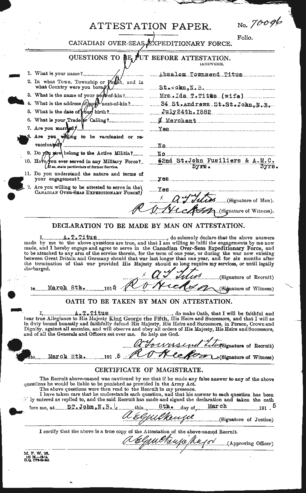 Personnel Records of the First World War - CEF 634947a