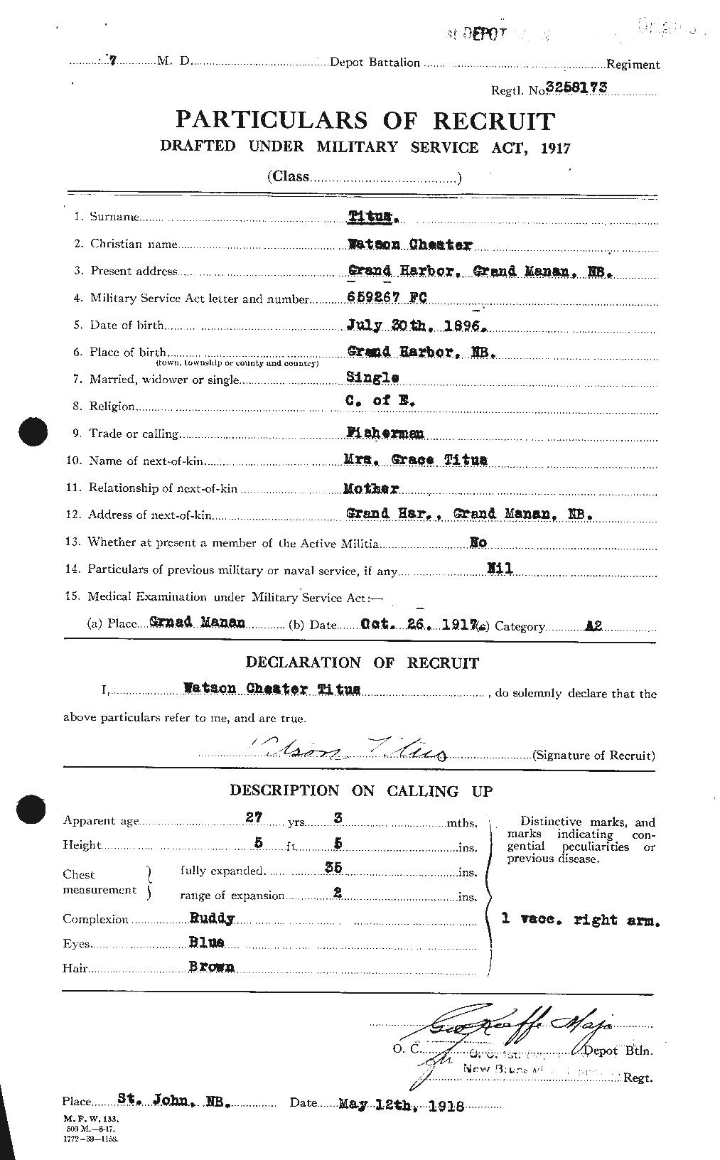 Personnel Records of the First World War - CEF 634989a