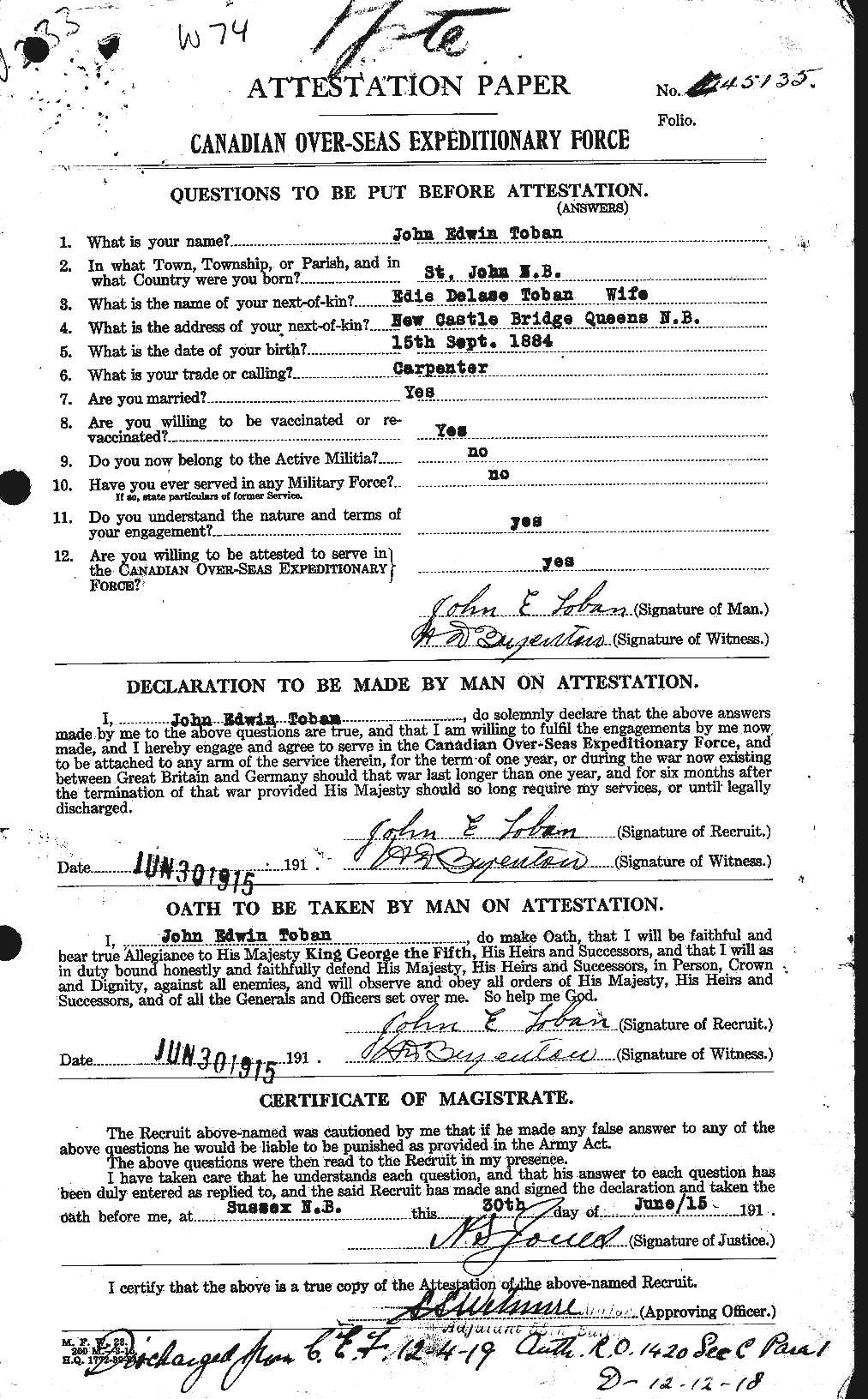 Personnel Records of the First World War - CEF 635027a