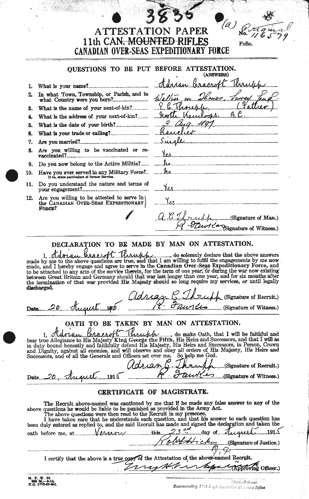 Personnel Records of the First World War - CEF 635168a