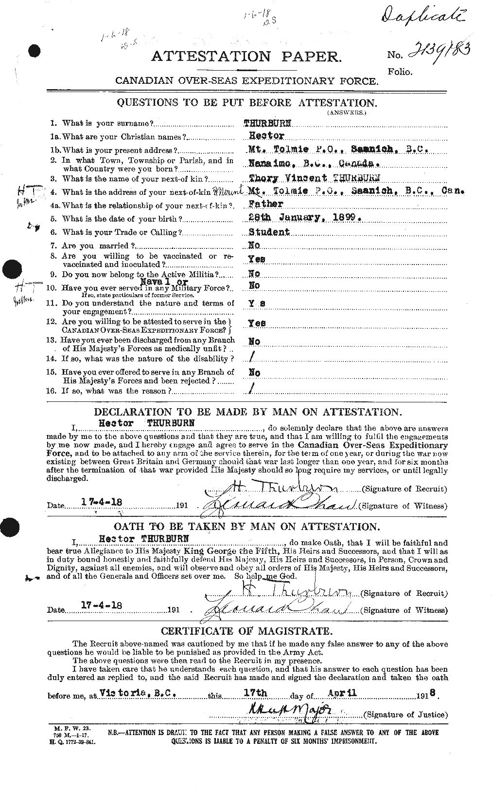 Personnel Records of the First World War - CEF 635214a