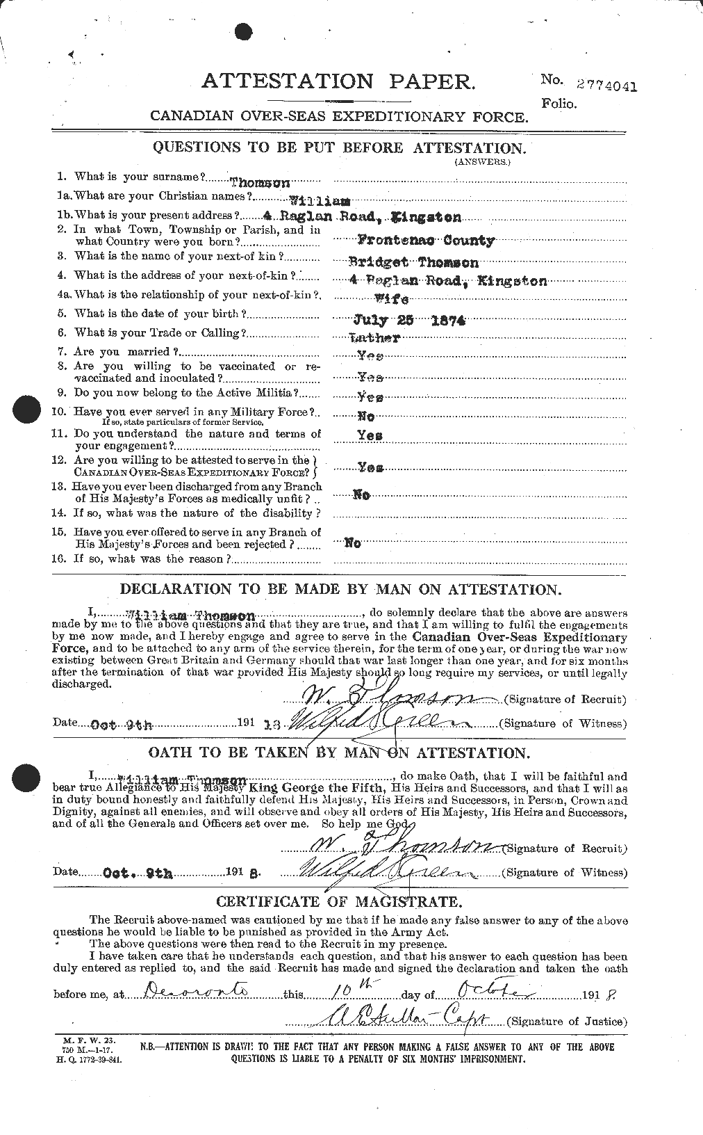 Personnel Records of the First World War - CEF 635573a