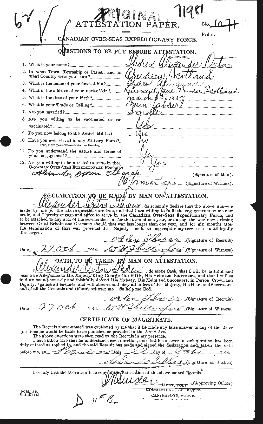 Personnel Records of the First World War - CEF 635741a