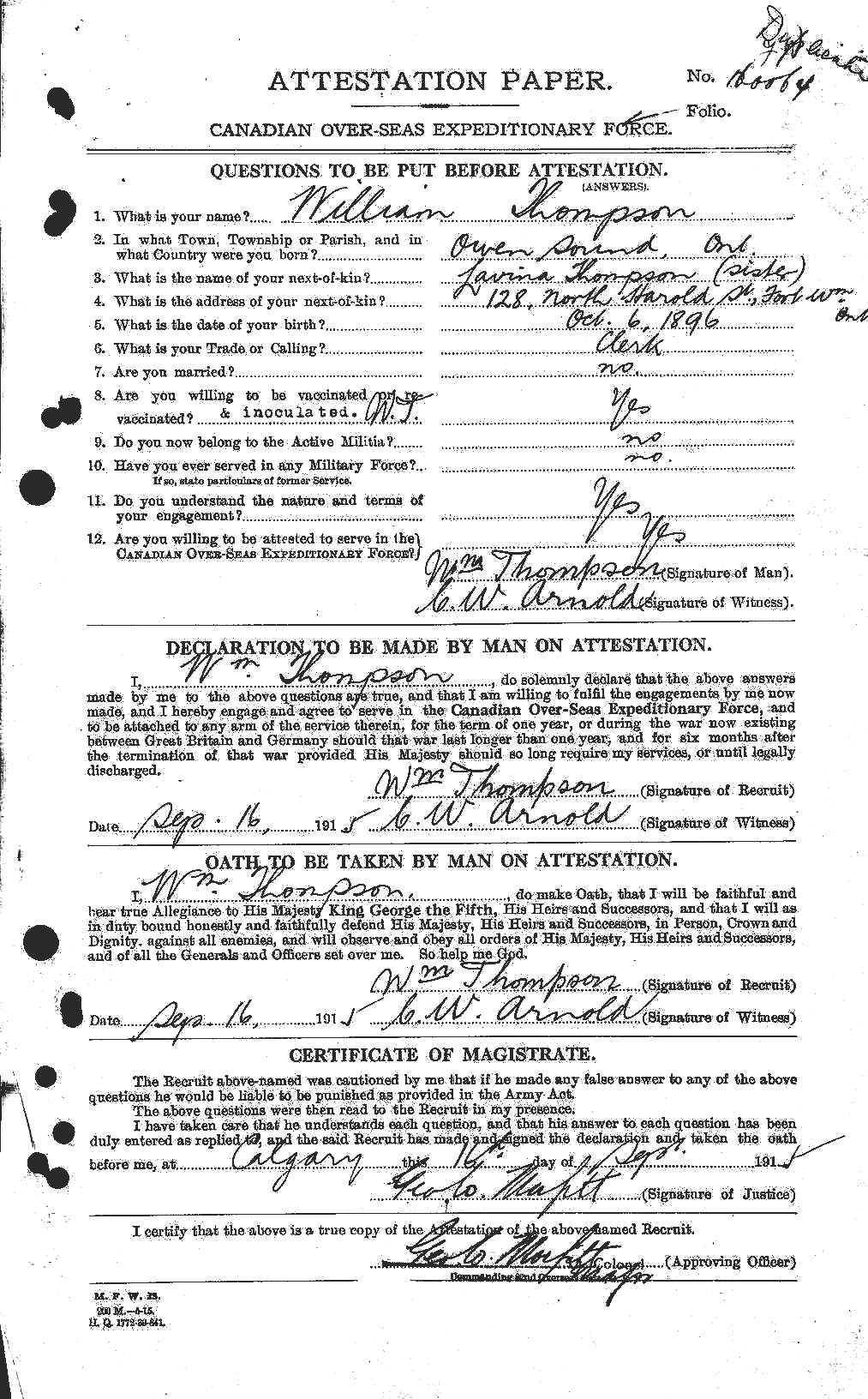 Personnel Records of the First World War - CEF 636044a
