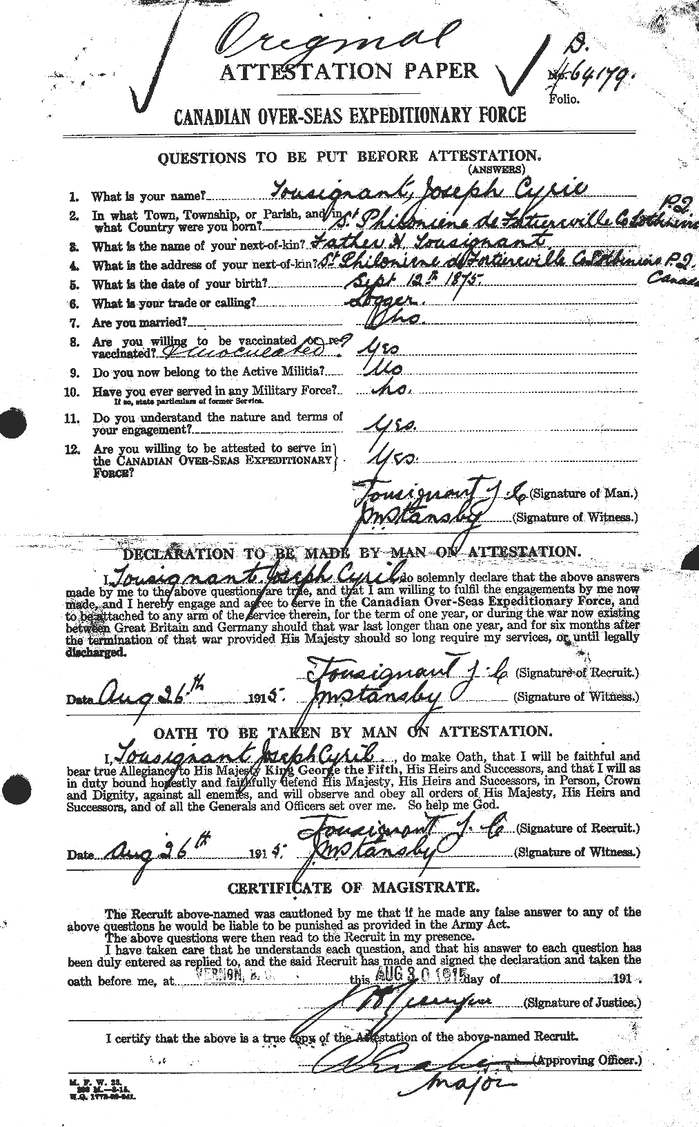 Personnel Records of the First World War - CEF 636104a