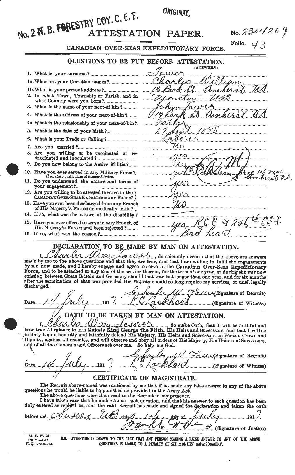 Personnel Records of the First World War - CEF 636184a