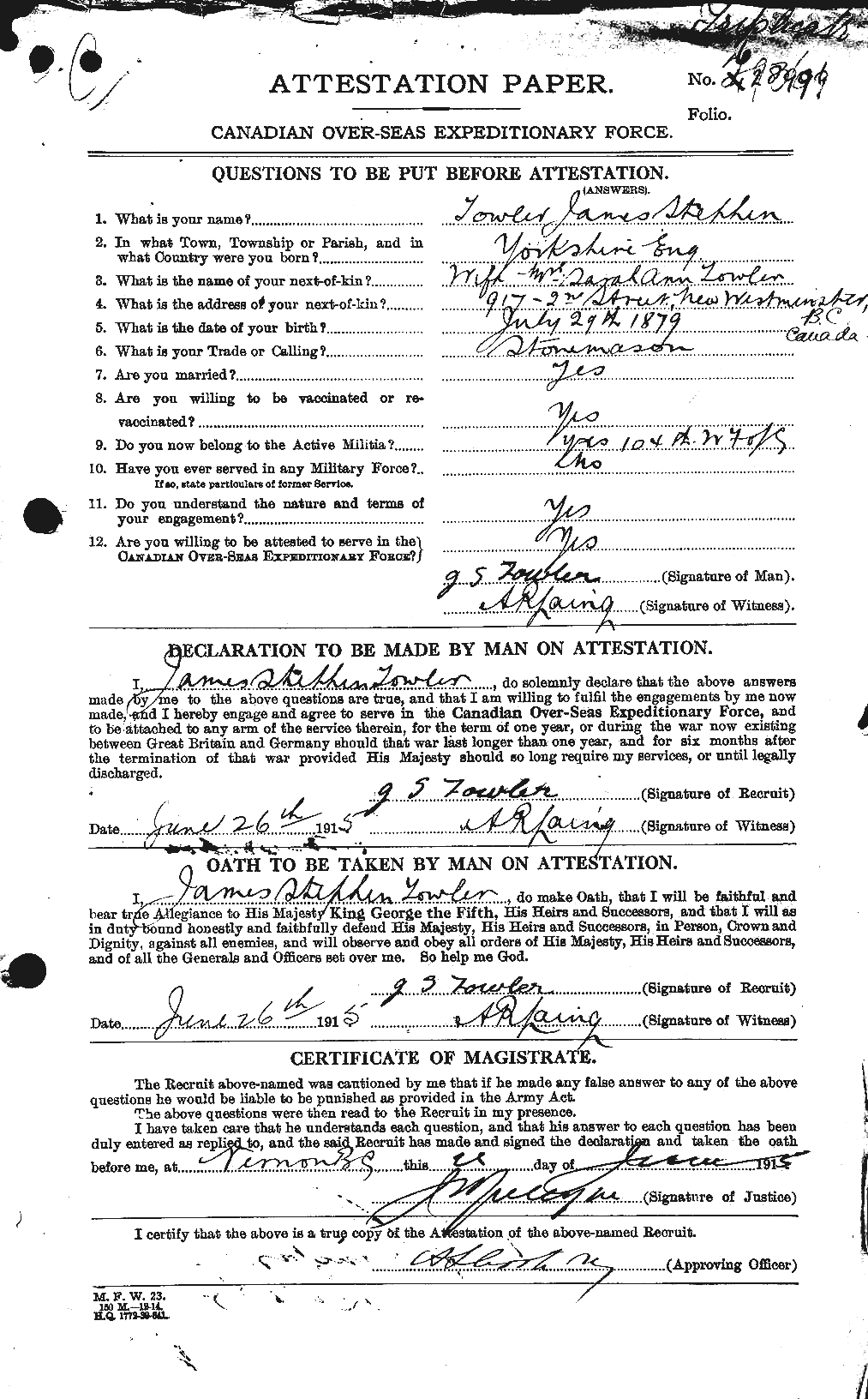 Personnel Records of the First World War - CEF 636278a