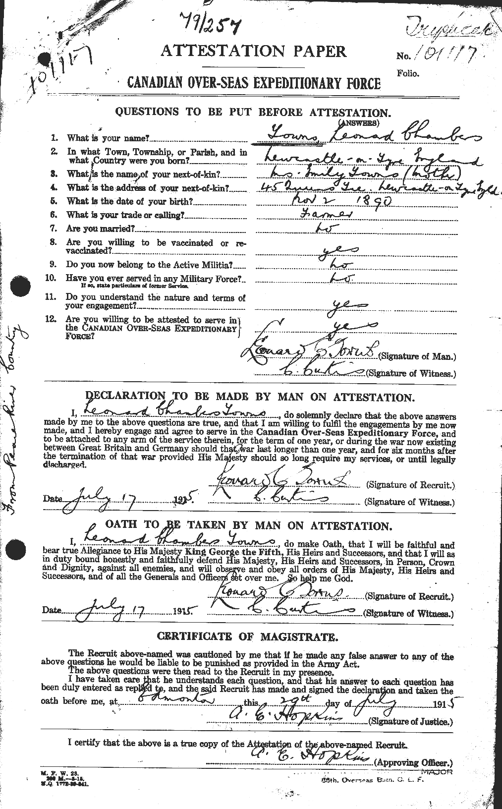 Personnel Records of the First World War - CEF 636359a
