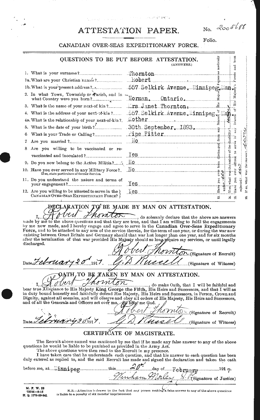 Personnel Records of the First World War - CEF 636876a