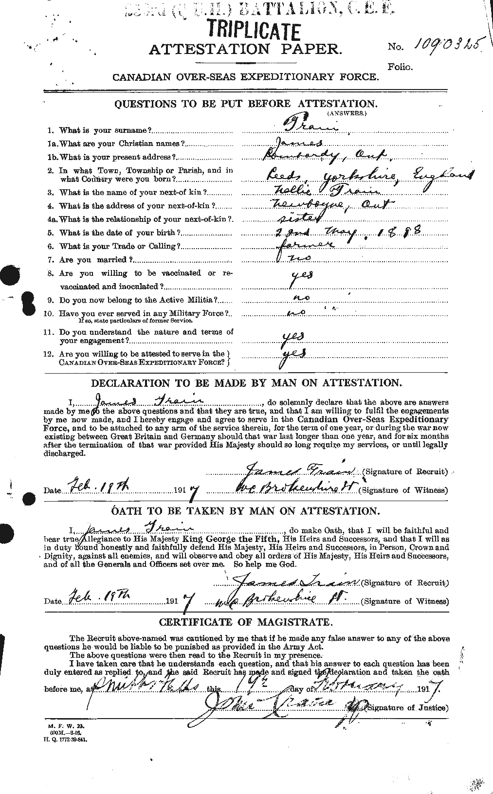 Personnel Records of the First World War - CEF 637697a