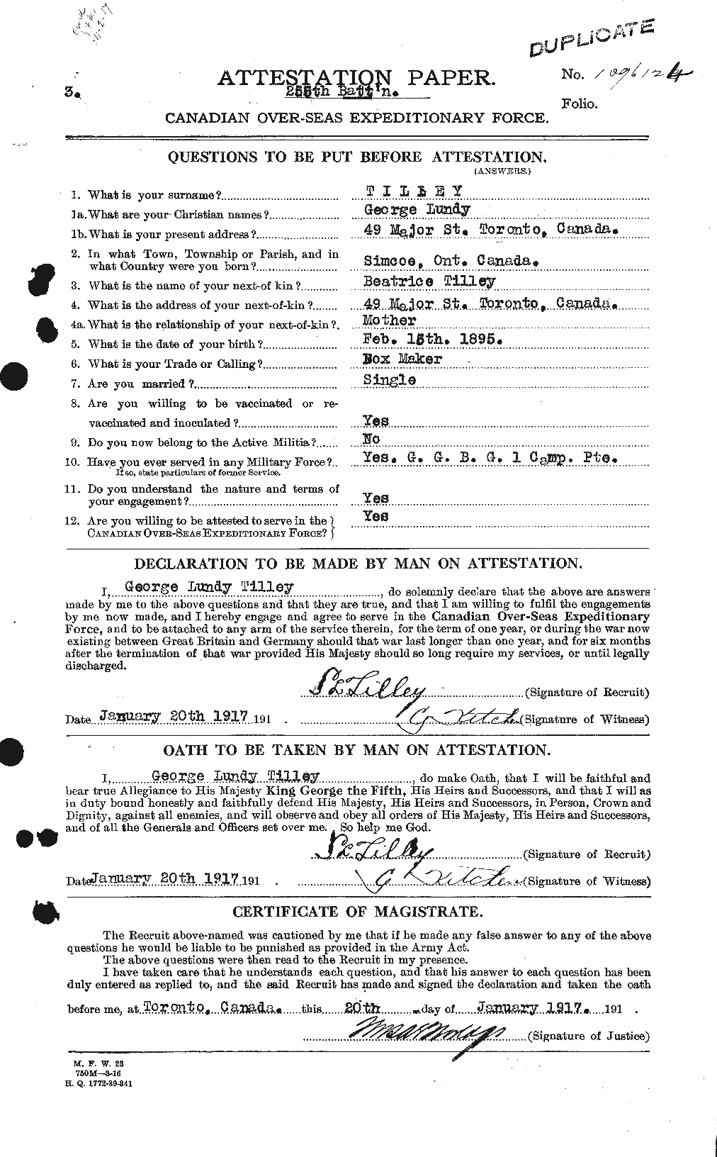 Personnel Records of the First World War - CEF 638120a