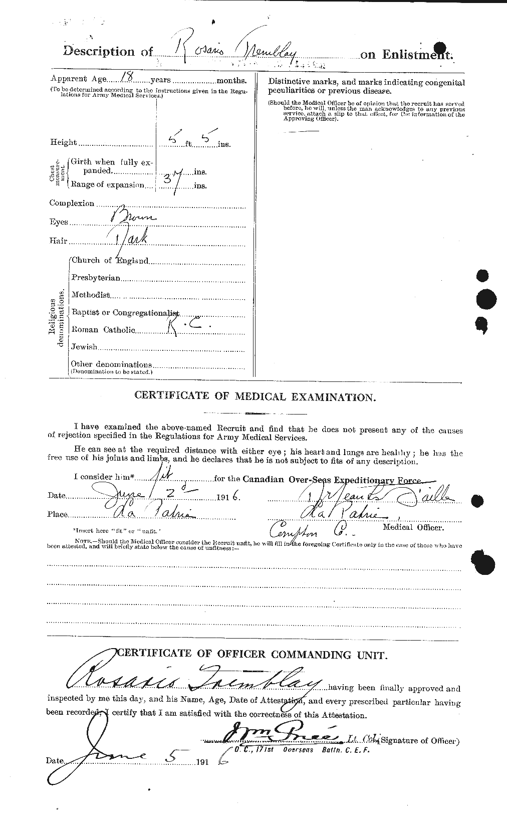 Personnel Records of the First World War - CEF 638298b