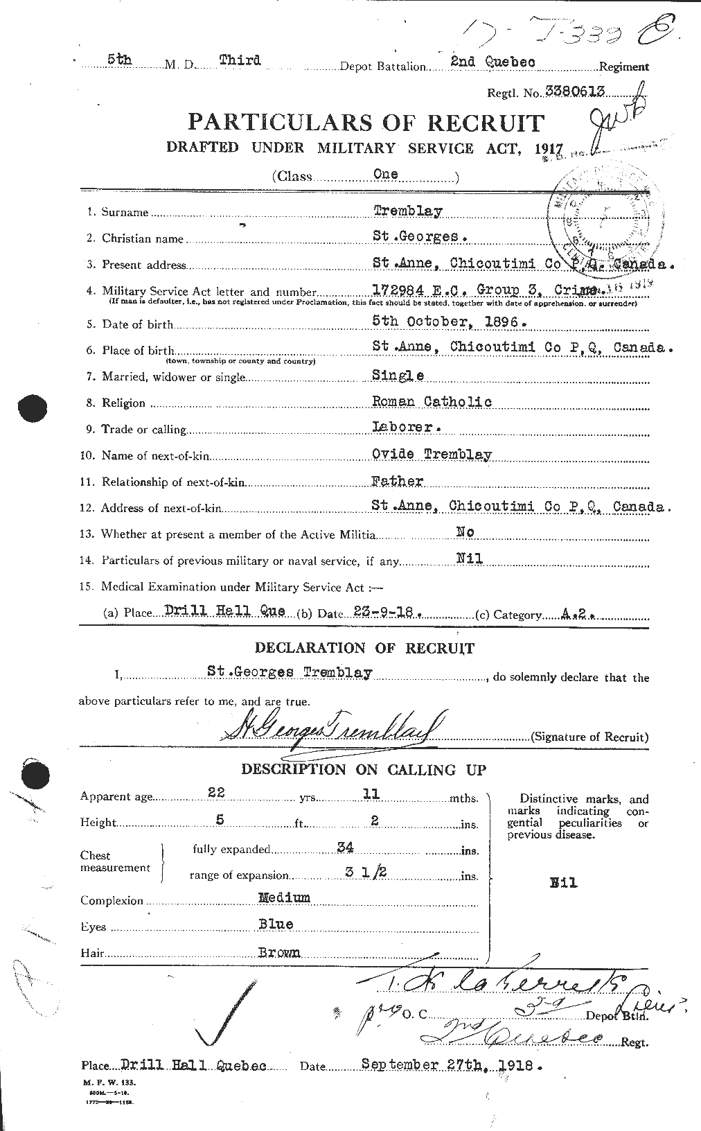 Personnel Records of the First World War - CEF 638305a