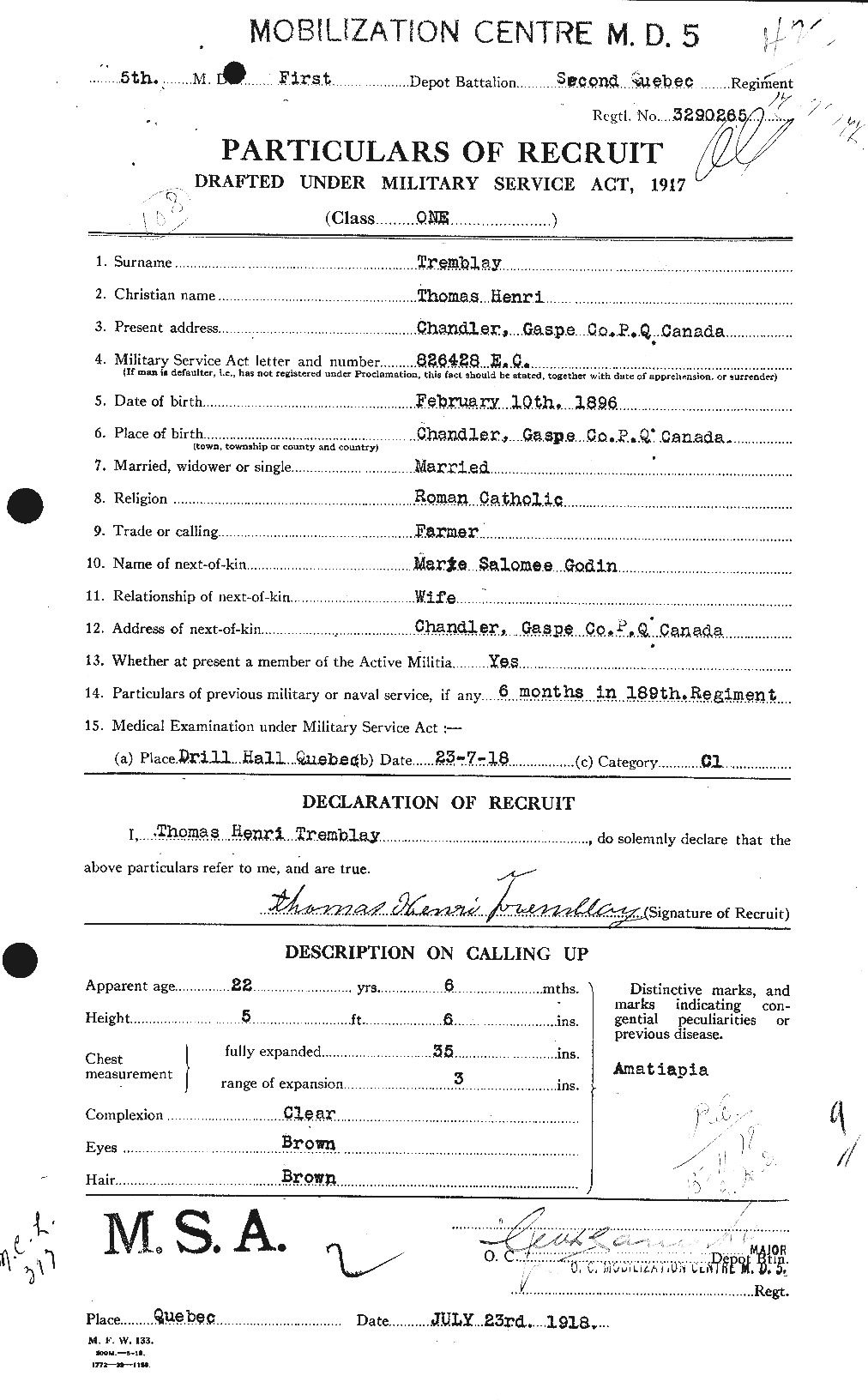 Personnel Records of the First World War - CEF 638324a