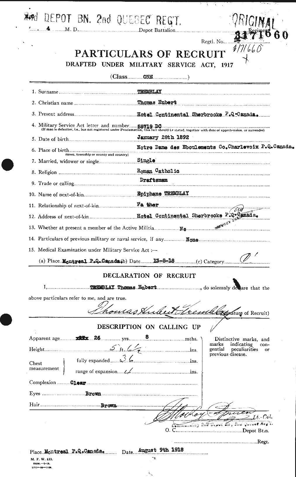 Personnel Records of the First World War - CEF 638325a