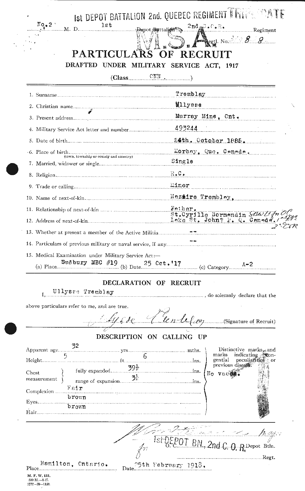 Personnel Records of the First World War - CEF 638329a