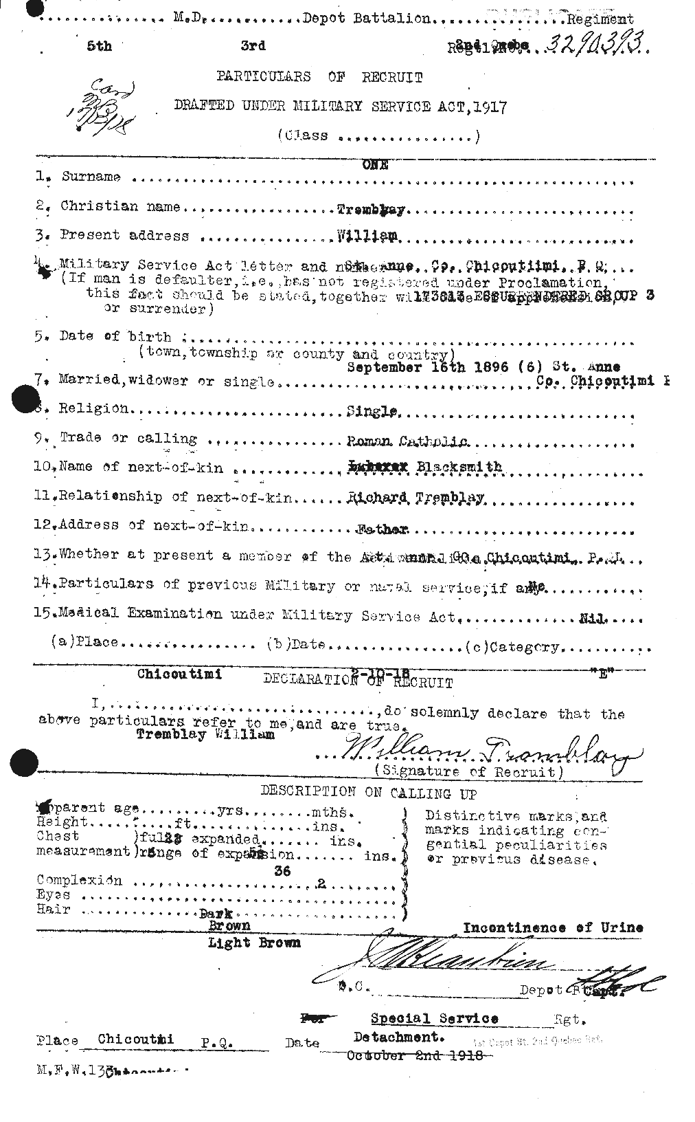 Personnel Records of the First World War - CEF 638349a